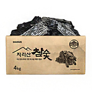꾸버스 지리산참숯 4kg 펜션 식당 업소용 캠핑 바베큐숯 구이용숯 국산백탄