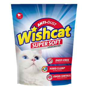 위시캣 슈퍼소프트 언씬티드 무향 6kg x 3개 먼지없는 벤토나이트 고양이모래 배변모래