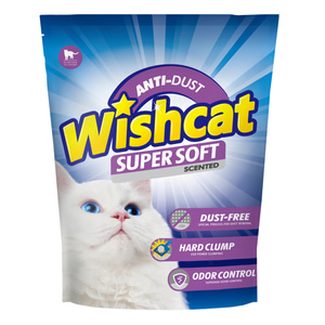 위시캣 슈퍼소프트 씬티드 유향 6kg x 3개 먼지없는 벤토나이트 고양이모래 배변모래
